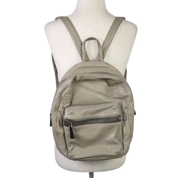 FRYE Light Grey Leather Small Backpack Purse - Picture 1 of 6